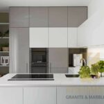 15375080 – modern kitchen with vgetables on the white worktop